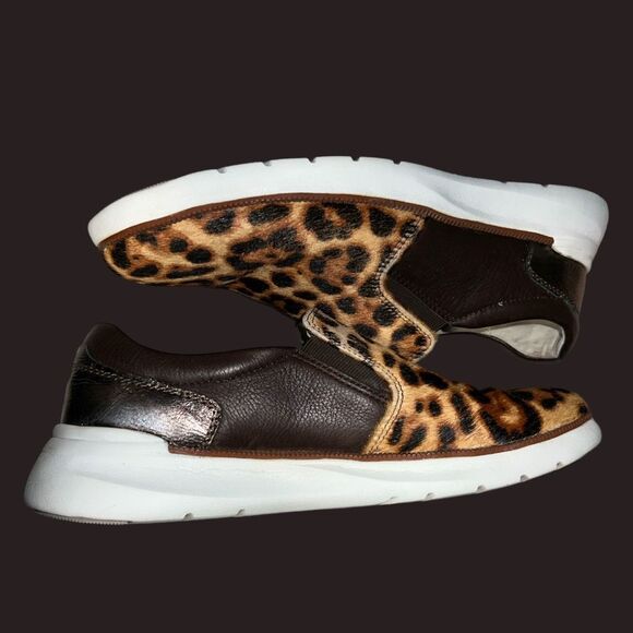 Women’s Johston & Murphy Callie Leather & Leopard Print Slip On Loafers Size 9 - Picture 8 of 9